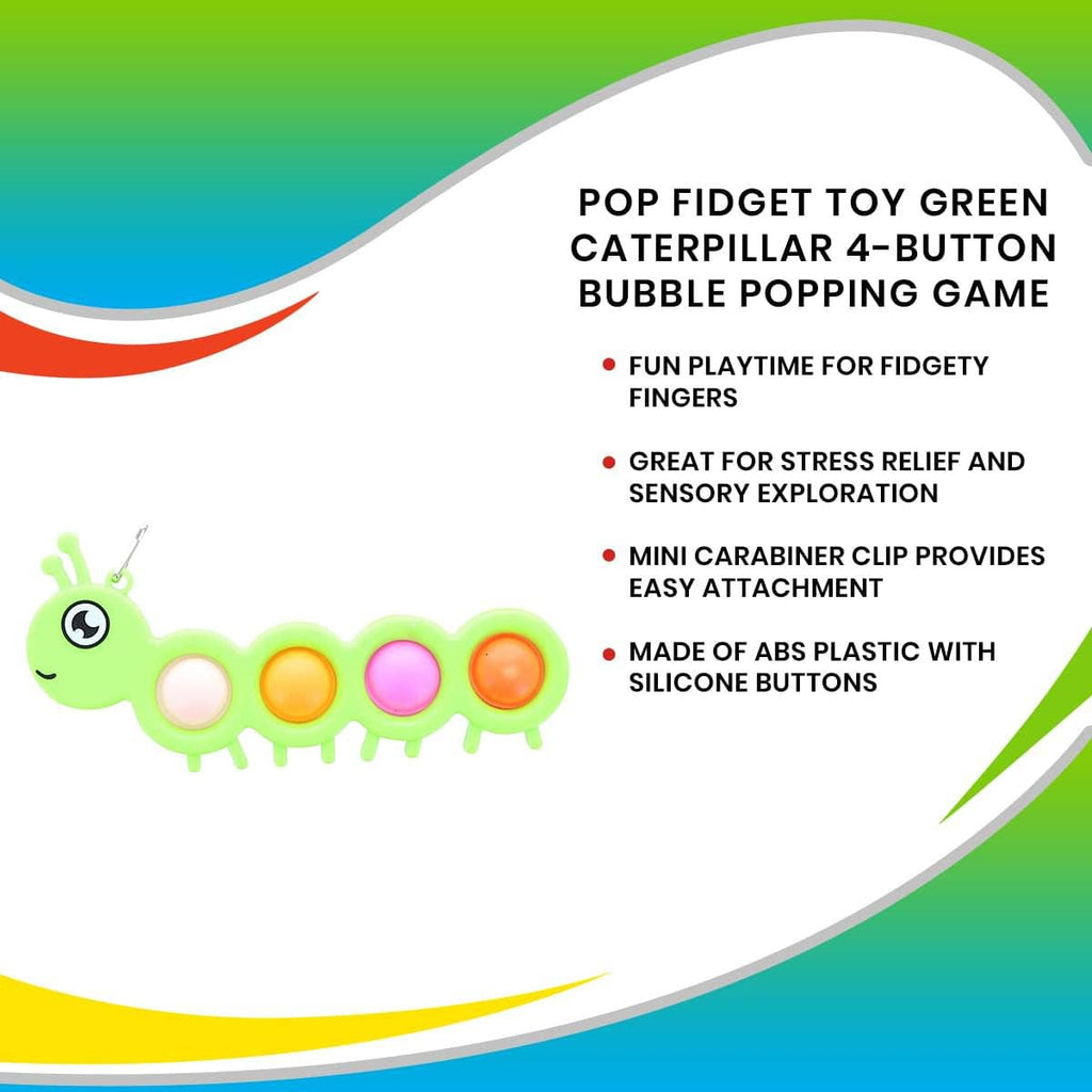 Pop Fidget Caterpillar 4 Button Popping Toy