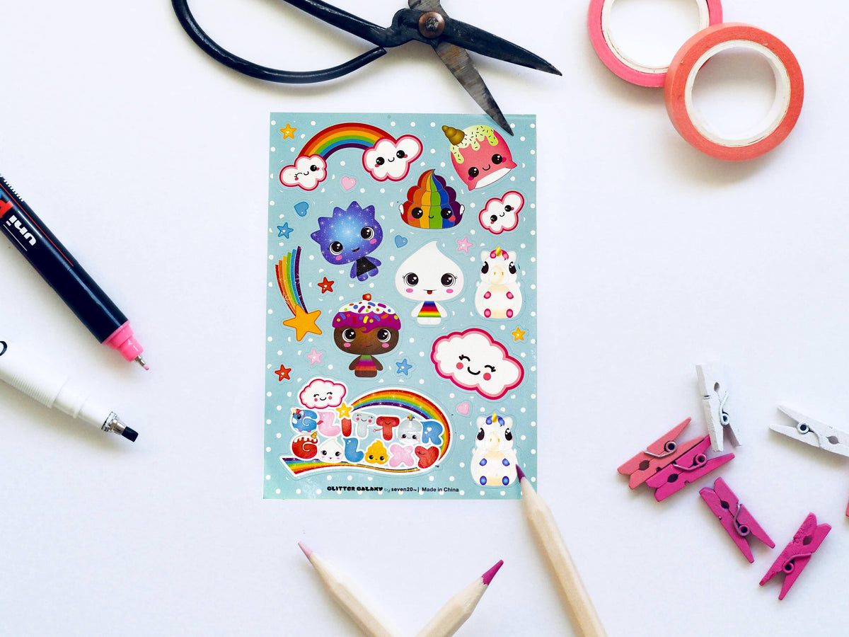 Glitter Galaxy Sticker Friends Sheet Wave 1