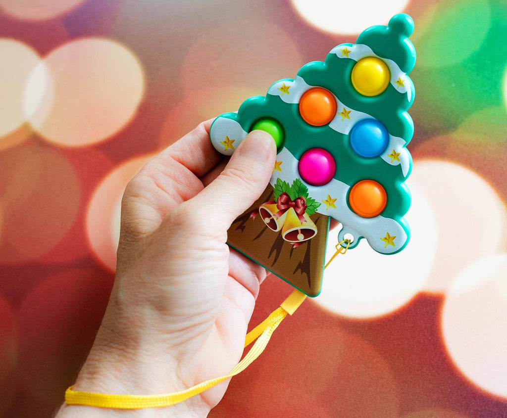 Pop Fidget Toy Holiday Tree 6-Button Bubble Popping Game