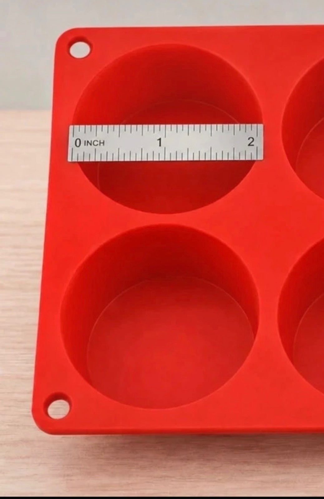 Round Silicone Molds 6 Cavity 2 Inch | Baking Craft Wax Mold | Choose 1 2 3 or 6 Red Molds