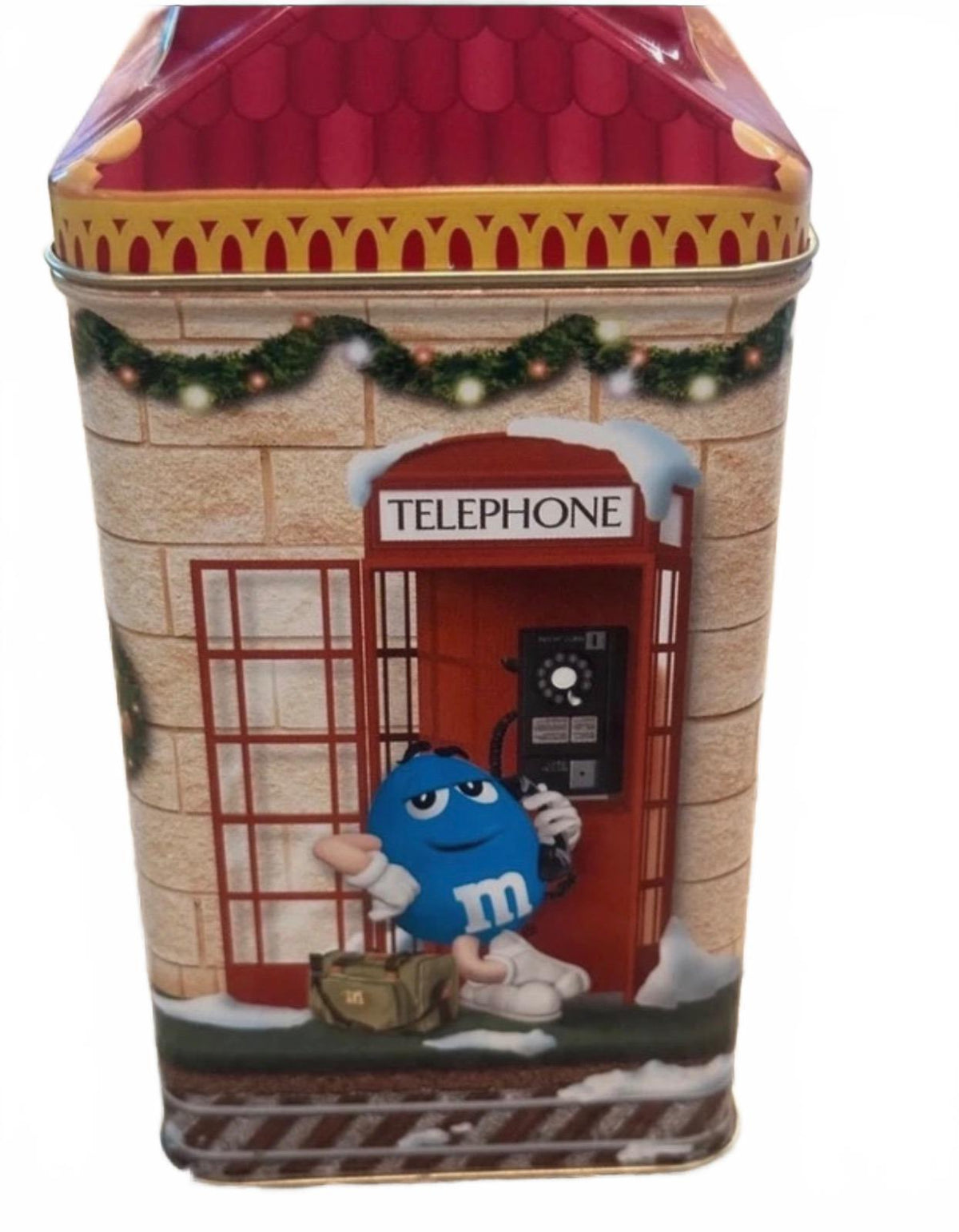2001 M&M's Christmas Village Train Depot #13 Tin Vintage