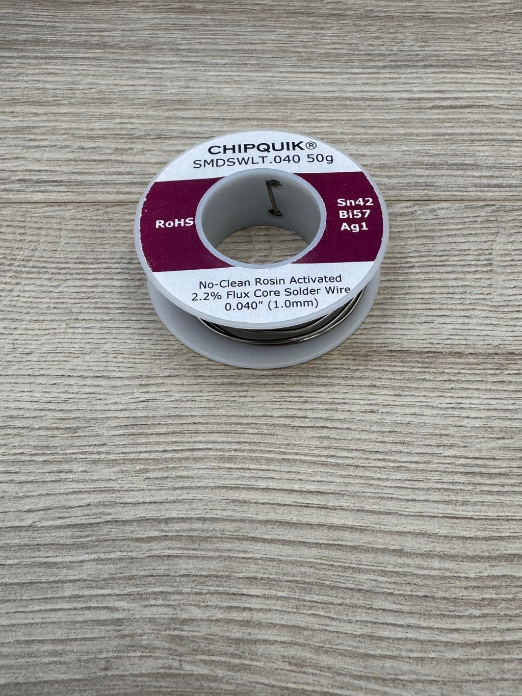 Chip Quik SMDSWLT.040 Sn42 Bi57 Ag1 Low Temp Solder Wire 1mm Open Spool