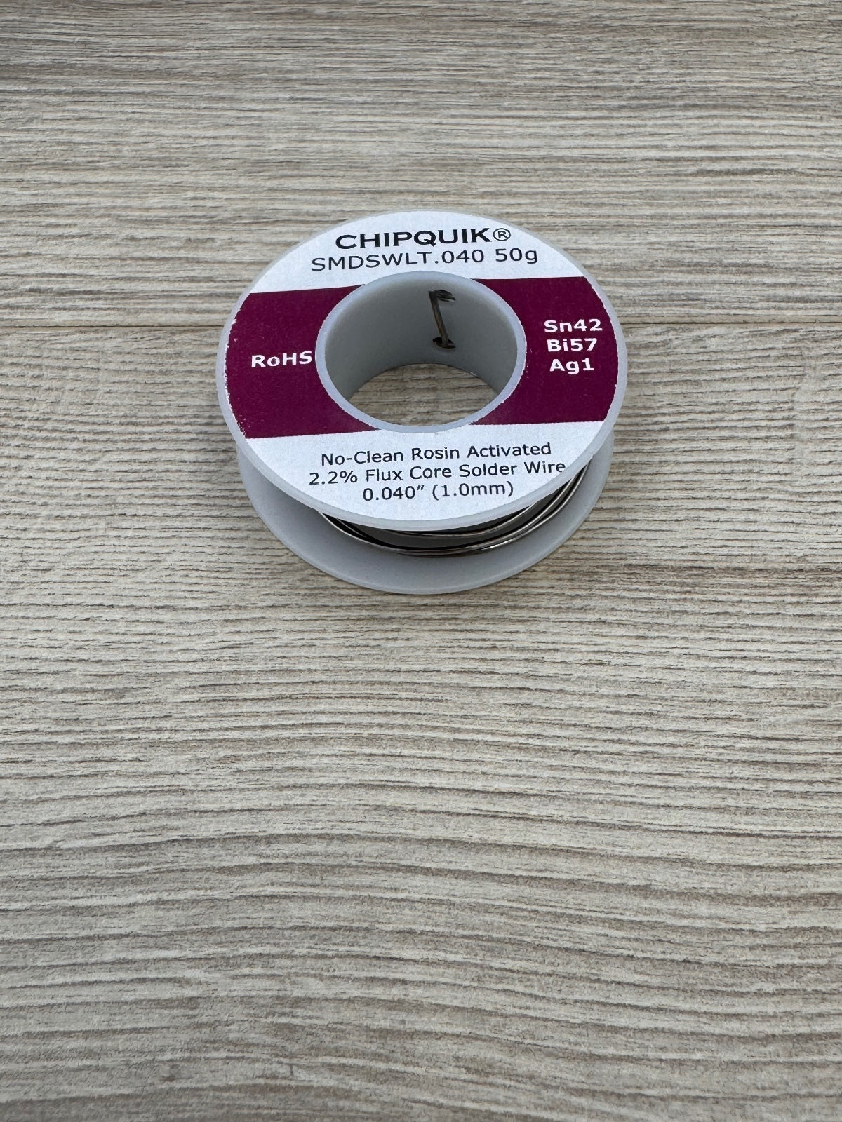 Chip Quik SMDSWLT.040 Sn42 Bi57 Ag1 Low Temp Solder Wire 1mm Open Spool