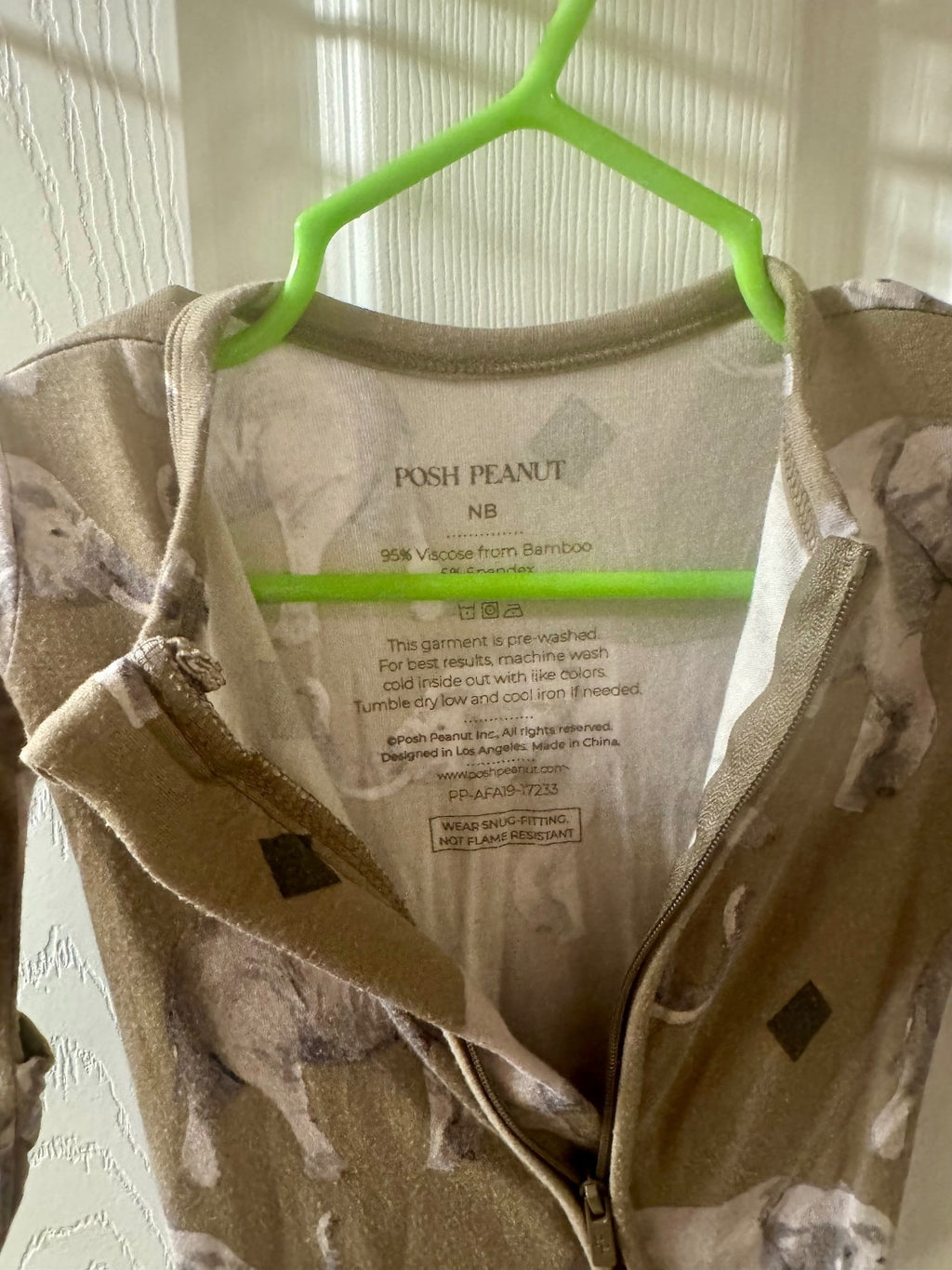 Posh Peanut Elephant Bamboo Footie Pajamas Newborn NB