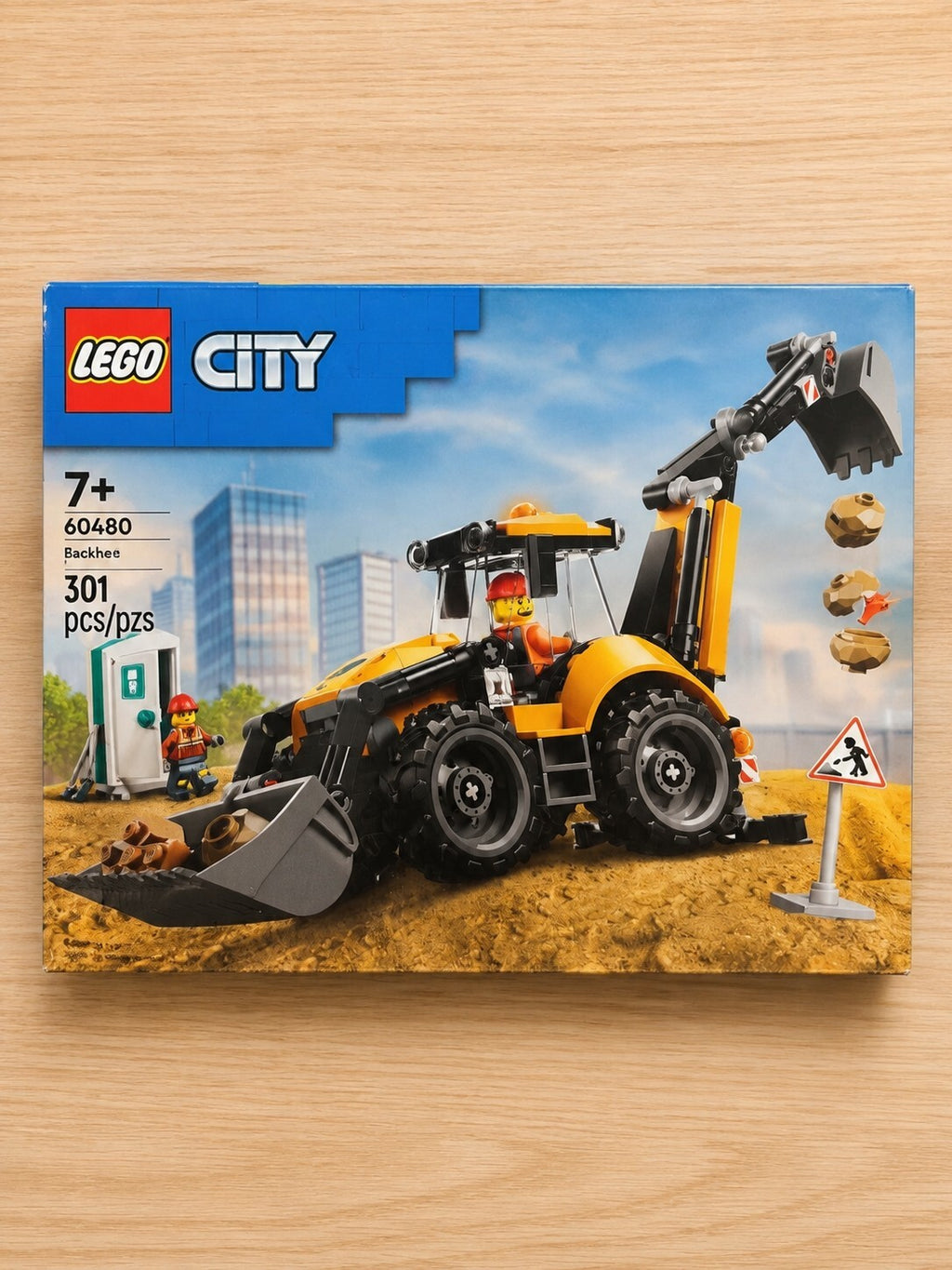 LEGO City 60480 Yellow Backhoe Loader 301 Pieces New in Box 2026