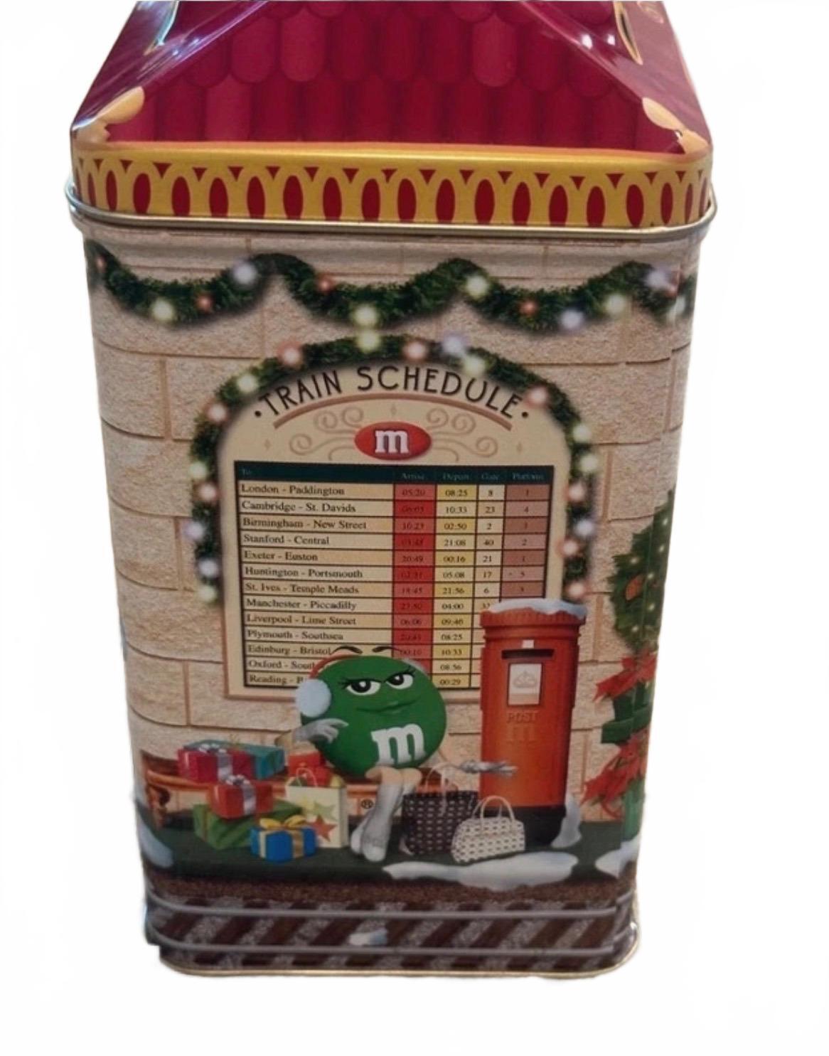 2001 M&M's Christmas Village Train Depot #13 Tin Vintage