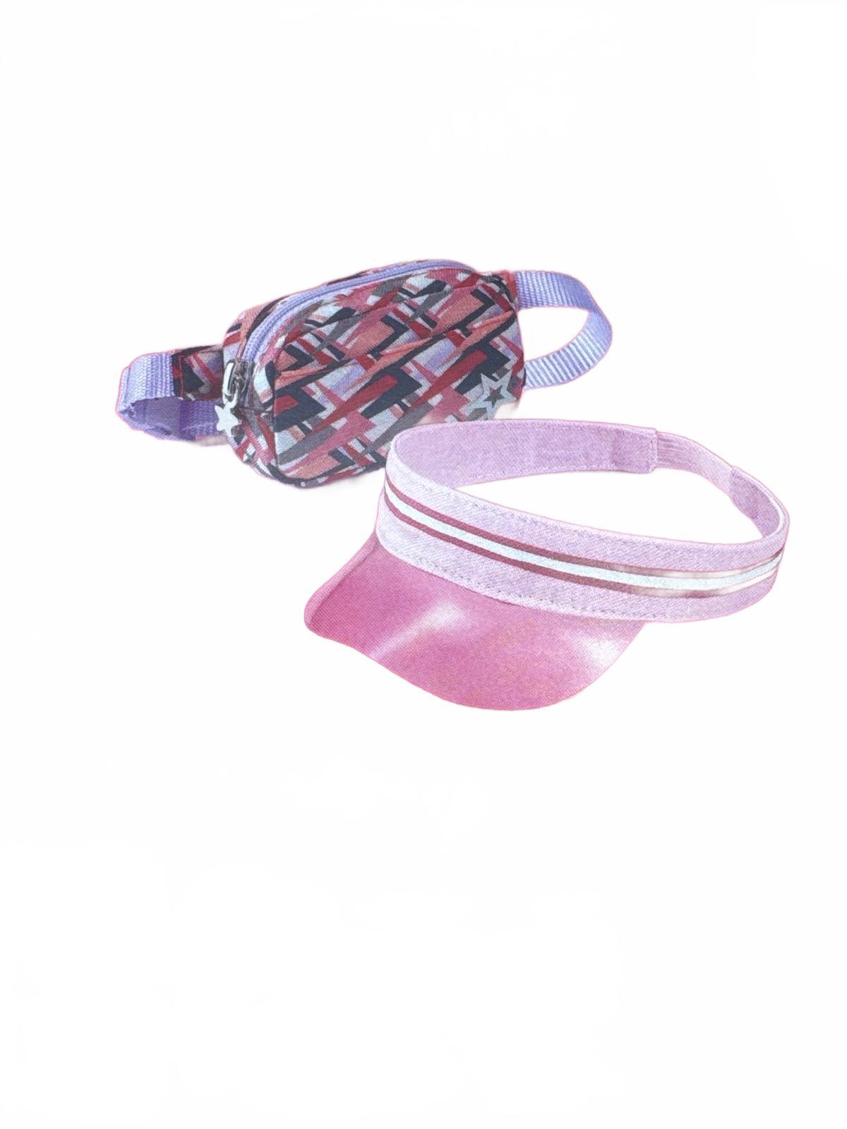American Girl Fashion Show Accessory Set - Pink Visor and Patterned Fanny Pack