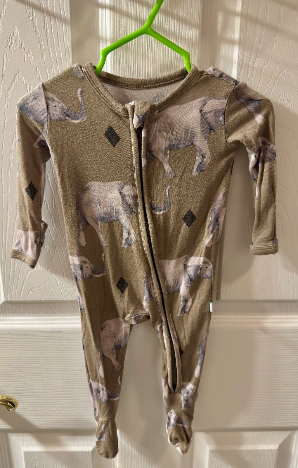 Posh Peanut Elephant Bamboo Footie Pajamas Newborn NB