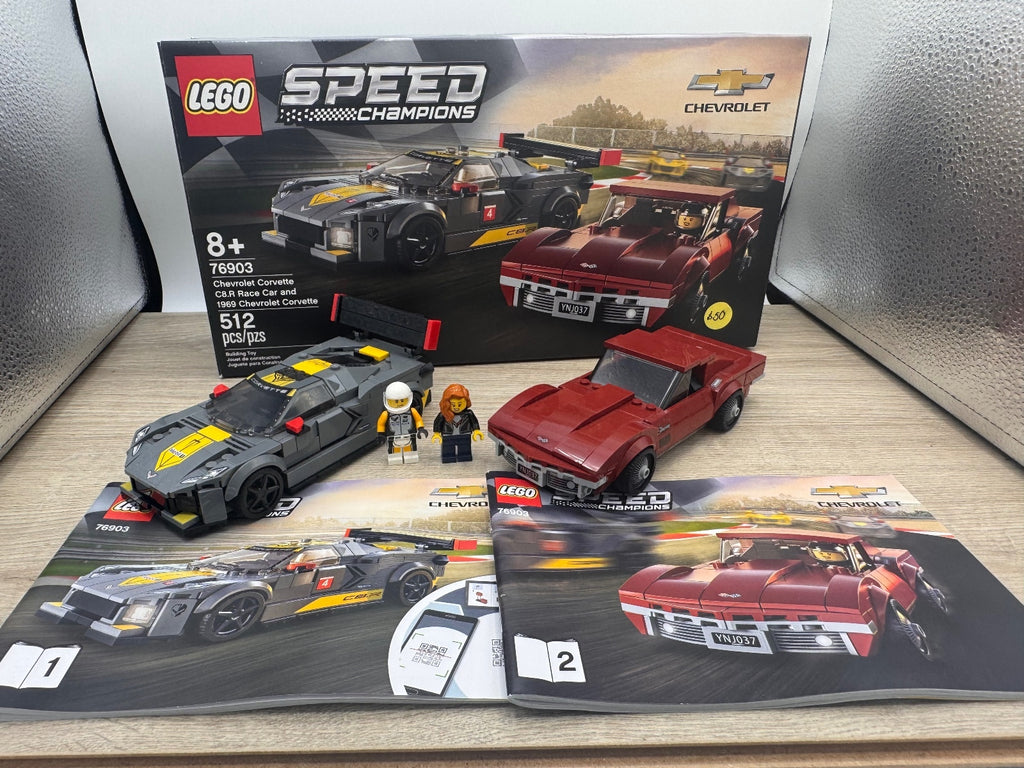 LEGO 76903 Chevrolet Corvette C8.R & 1969 Corvette - Complete w/ Minifigs