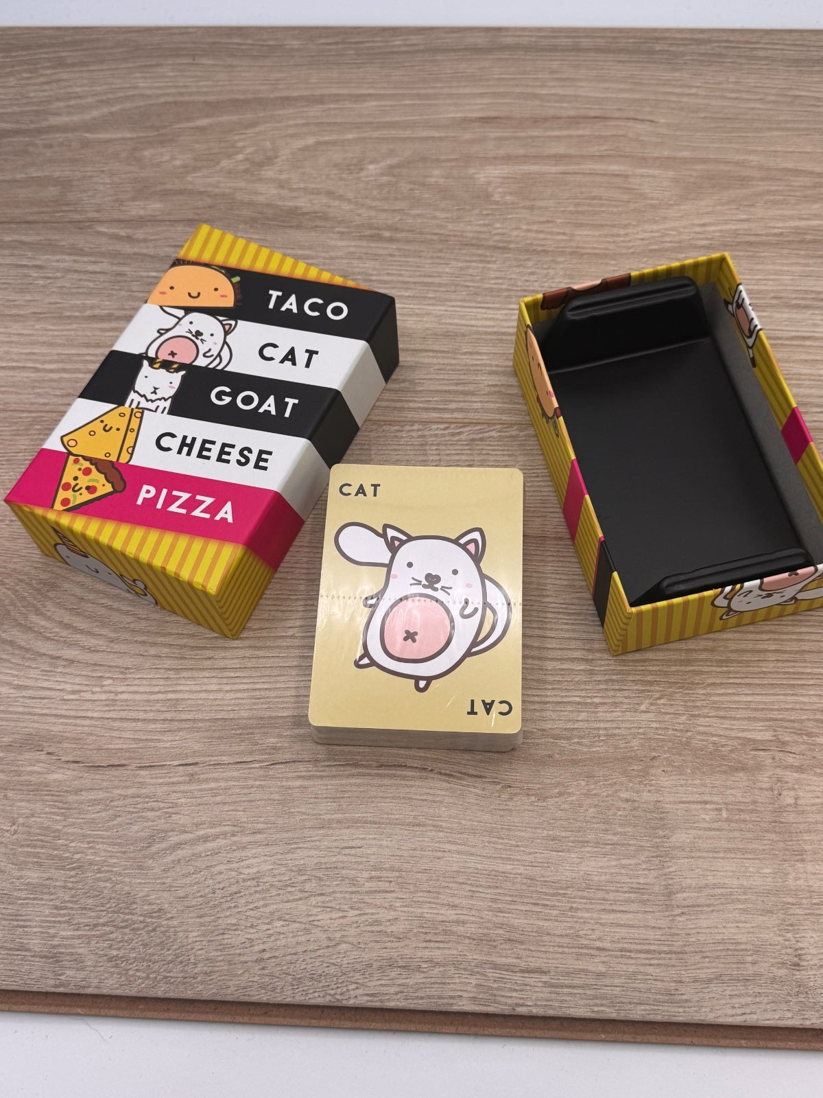 Taco cat goat cheese pizza game, sealed cards