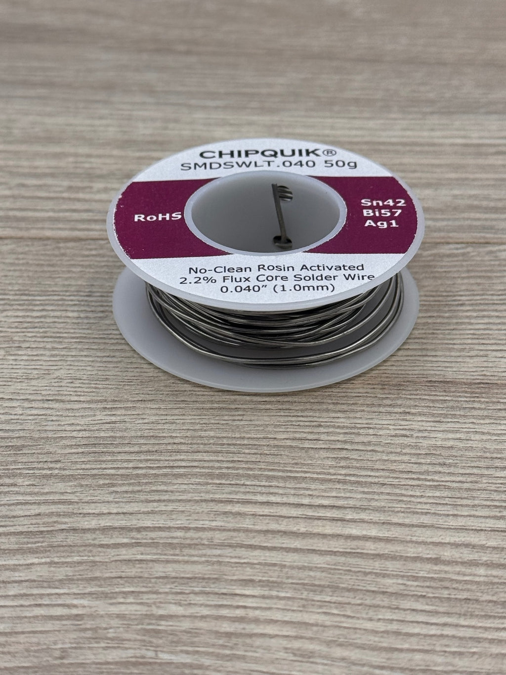 Chip Quik SMDSWLT.040 Sn42 Bi57 Ag1 Low Temp Solder Wire 1mm Open Spool