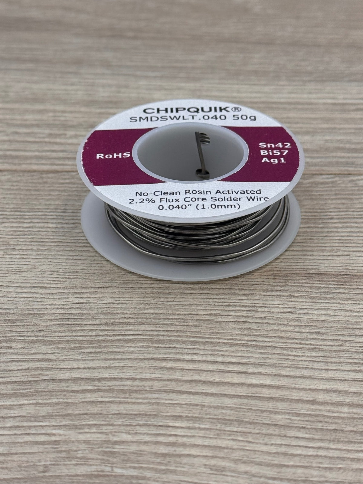 Chip Quik SMDSWLT.040 Sn42 Bi57 Ag1 Low Temp Solder Wire 1mm Open Spool