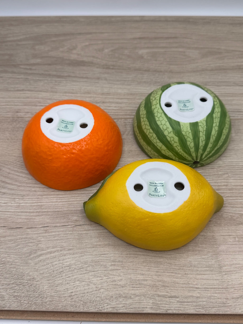 PartyLite P9519 Summer Fest Fruits 3pc Tealight Holders NEW
