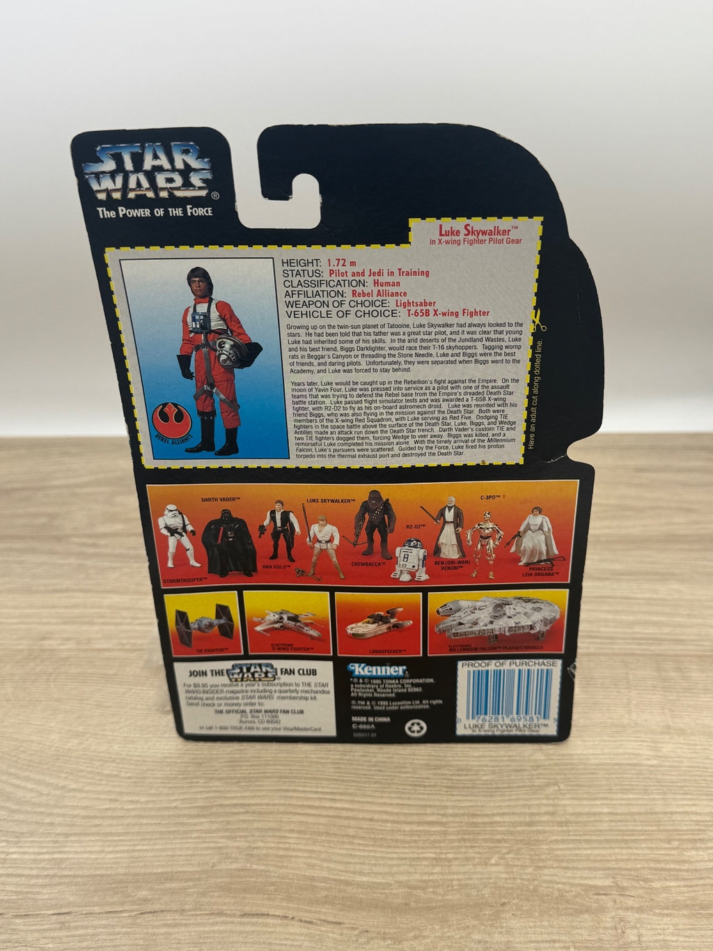 1995 Star Wars Luke X-Wing Pilot Short Saber Kenner MOC