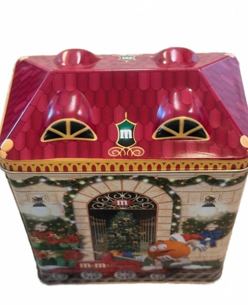 2001 M&M's Christmas Village Train Depot #13 Tin Vintage