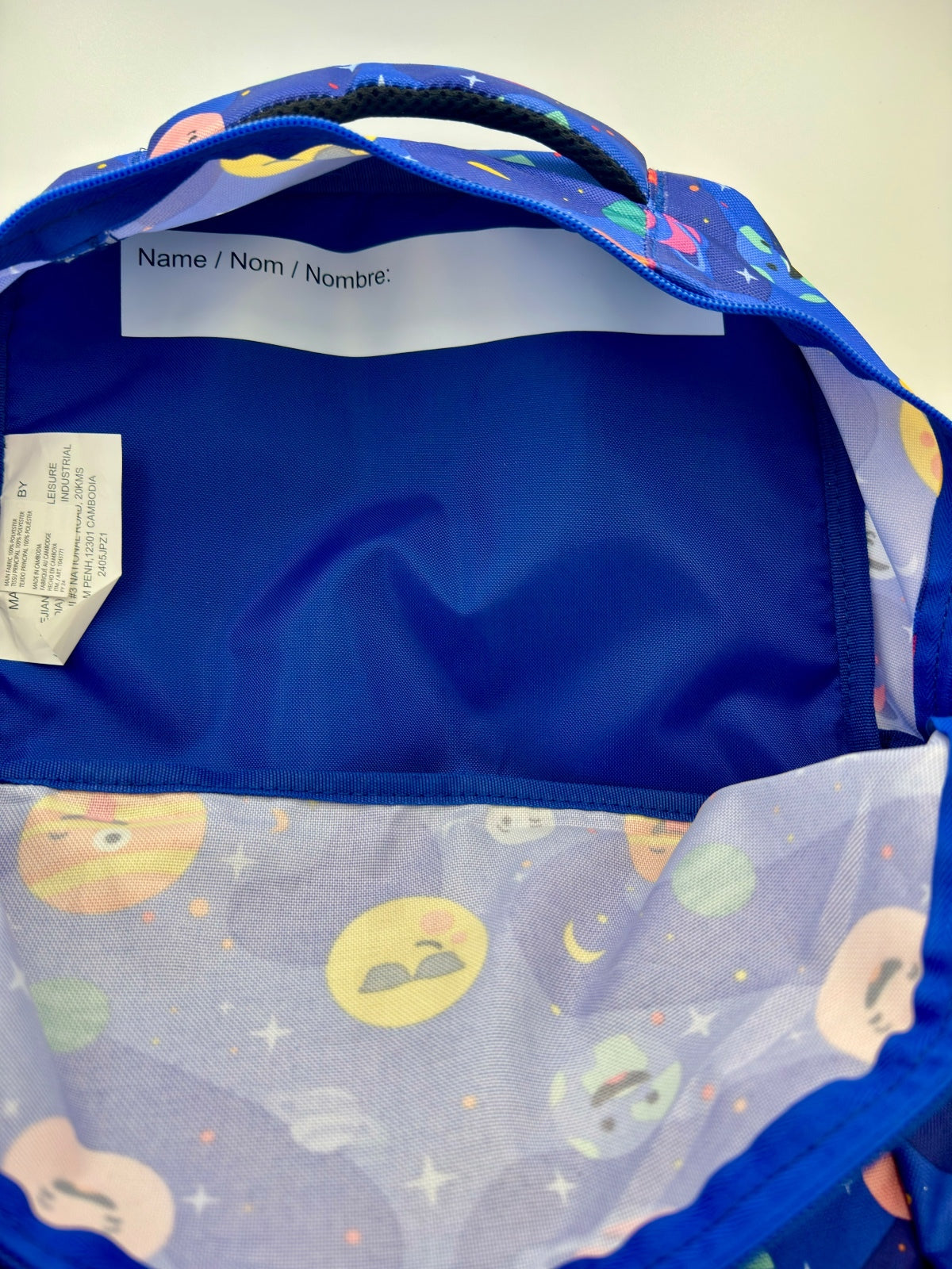 Kids Space Planet Emoji Backpack Matching Pencil Pouch Blue