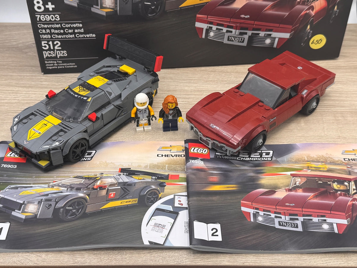 LEGO 76903 Chevrolet Corvette C8.R & 1969 Corvette - Complete w/ Minifigs