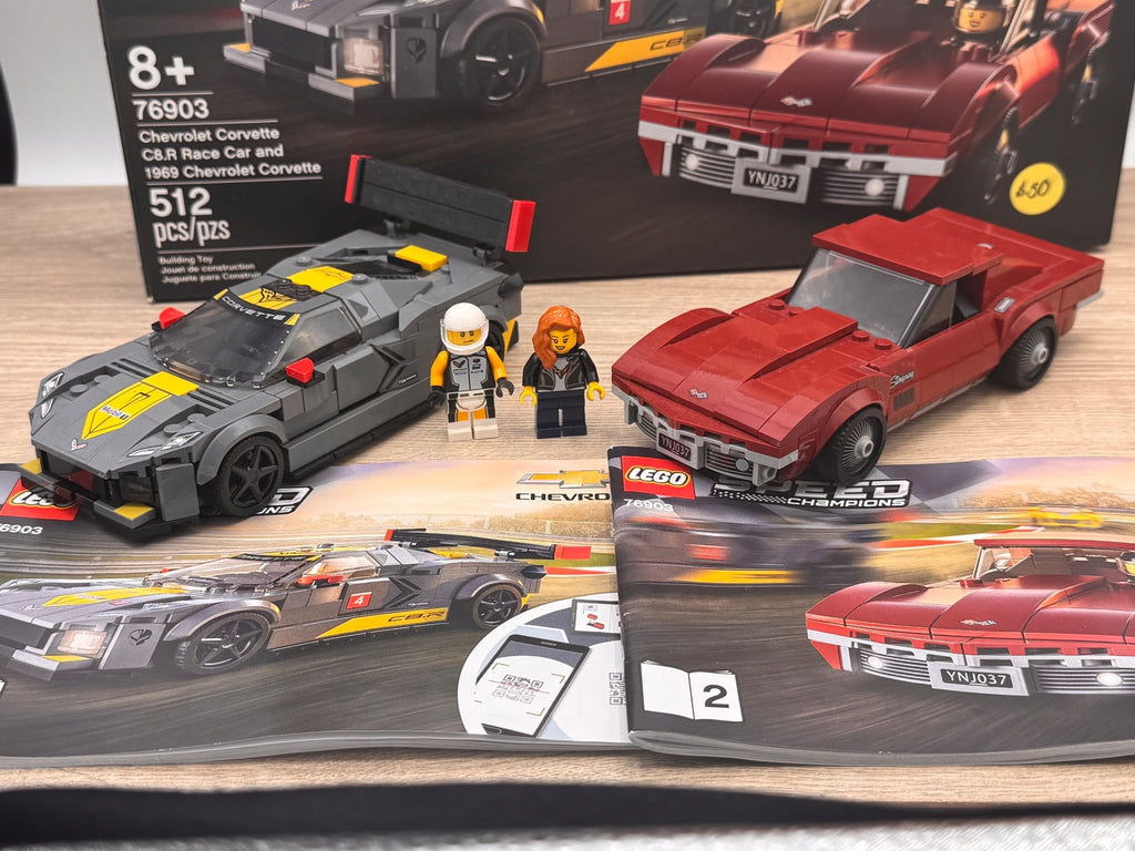 LEGO 76903 Chevrolet Corvette C8.R & 1969 Corvette - Complete w/ Minifigs