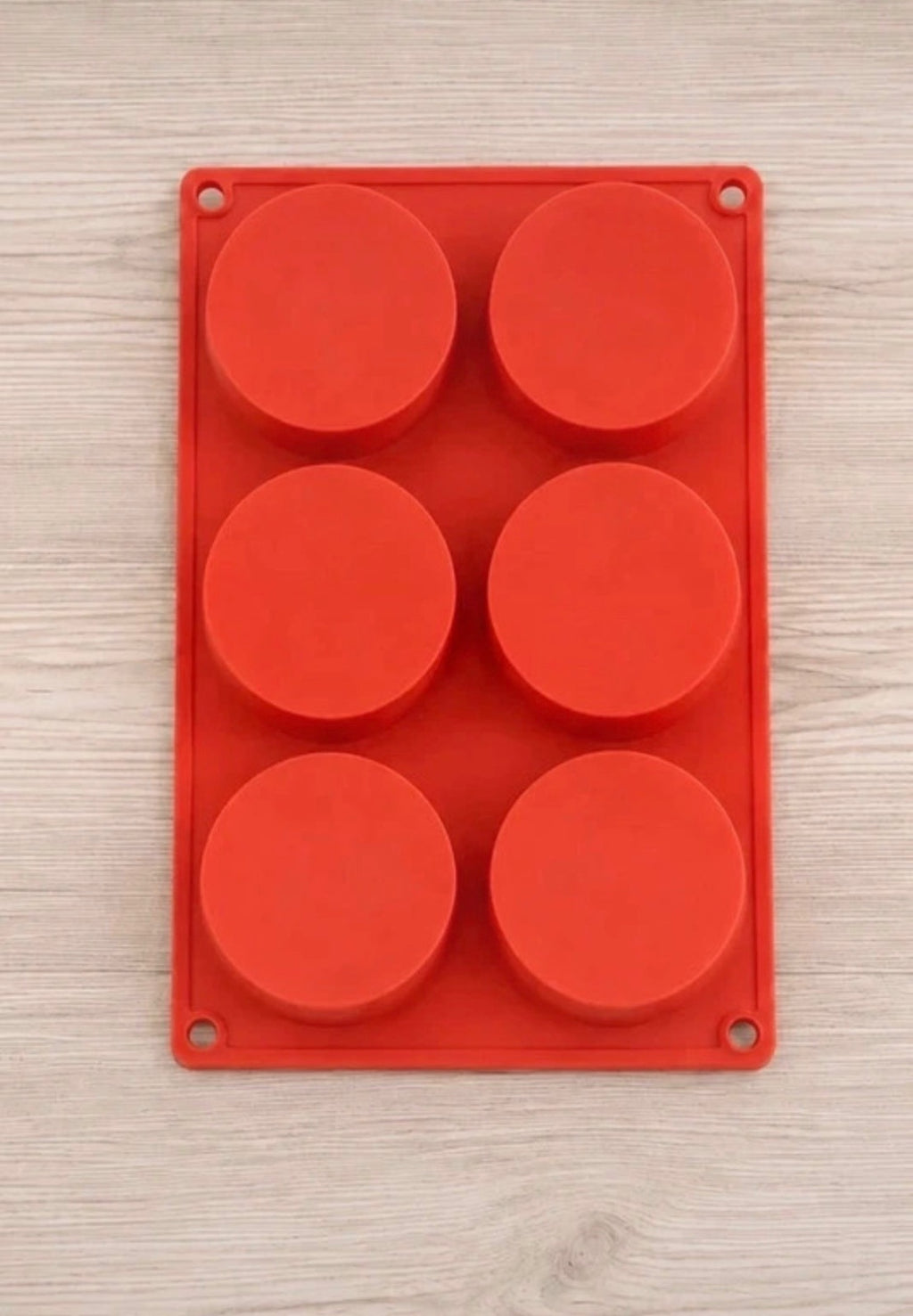 Round Silicone Molds 6 Cavity 2 Inch | Baking Craft Wax Mold | Choose 1 2 3 or 6 Red Molds