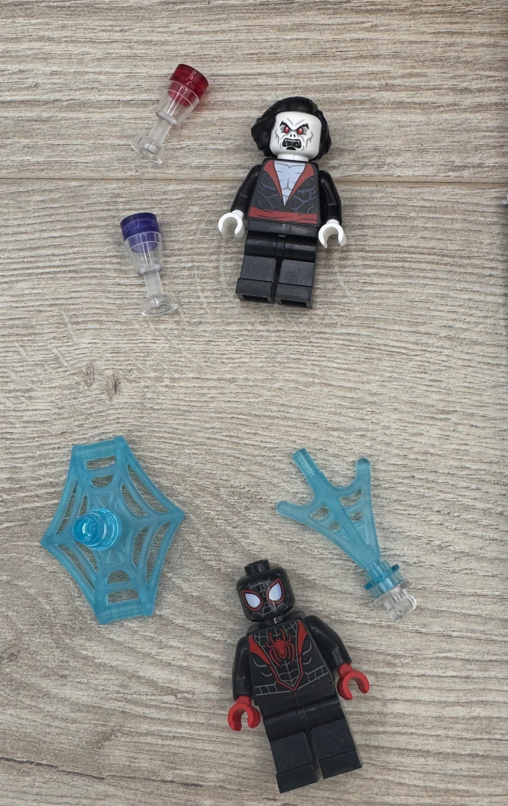 LEGO 76244 Miles Morales vs. Morbius – Complete w/ Both Minifigures Box & Manual