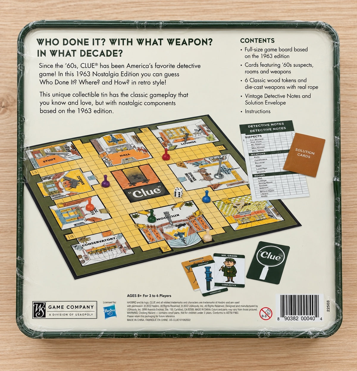 Clue 1963 Nostalgia Edition Tin Board Game 2012 New Sealed Parker Brothers