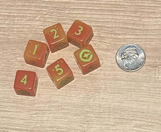 Disney Lorcana Wilds Unknown D6 Dice Set of 6 Orange