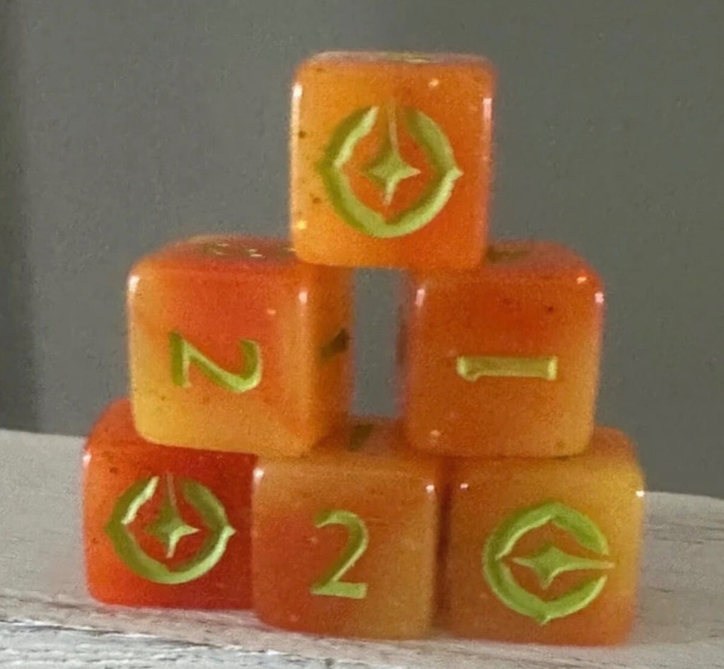 Disney Lorcana Wilds Unknown D6 Dice Set of 6 Orange