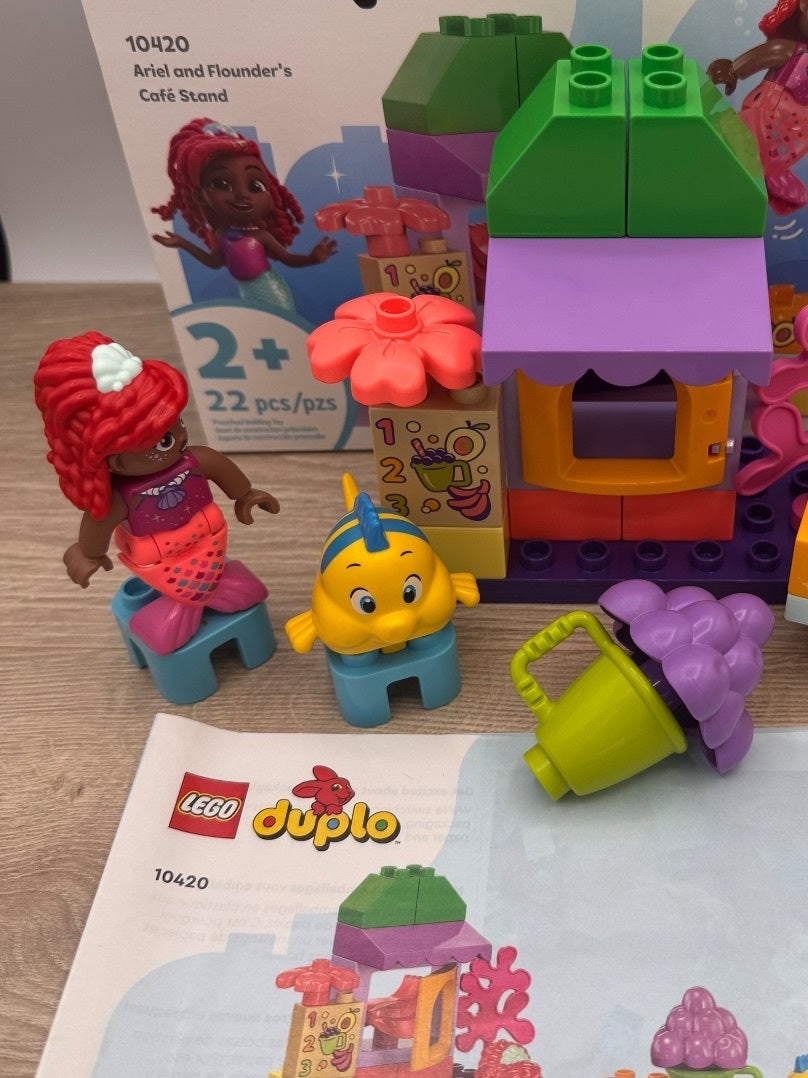 LEGO DUPLO Disney 10420 Ariel Flounder Cafe Complete open Box, Preowned