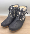 SERRA Women's Duck Boots Size 7 Black White Plaid 3M Thinsulate Winter Boots