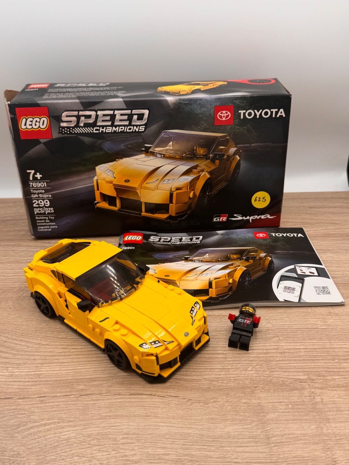 LEGO 76901 Toyota GR Supra Speed Champions – Complete w/ Minifigure, Box, Manual
