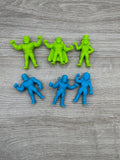 DC Comics Super Hero Mini Figure Lot of 6 Blue Green Kids Meal Toys, PreOwned