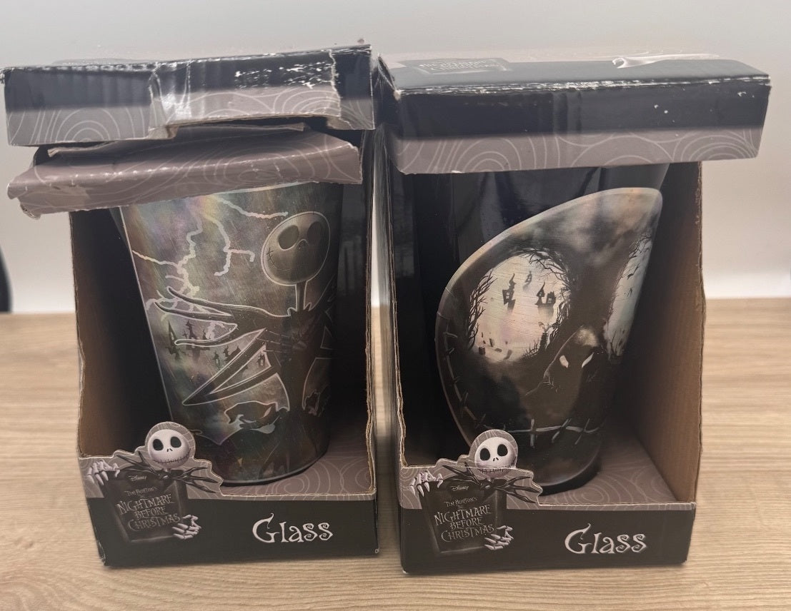 Disney Nightmare Before Christmas Glass Set Jack Oogie 2015