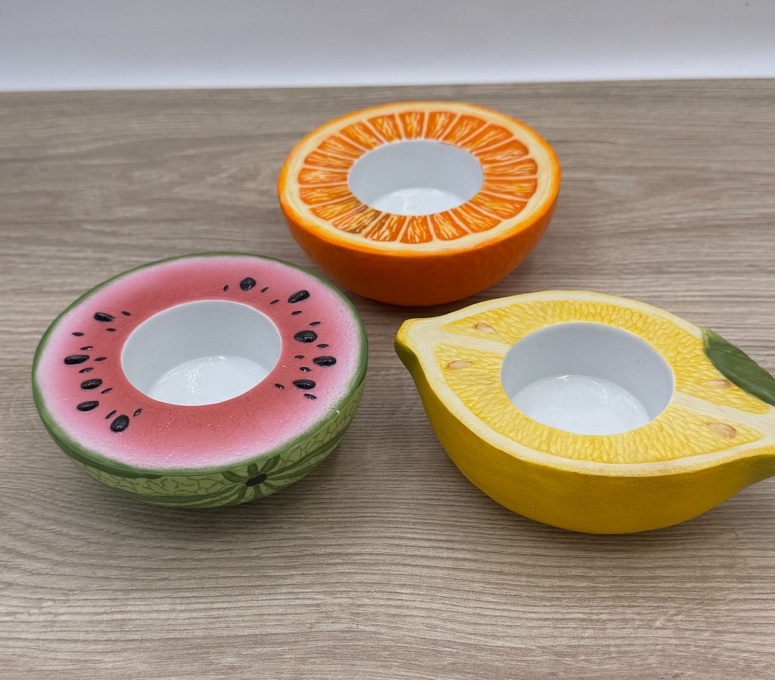 PartyLite P9519 Summer Fest Fruits 3pc Tealight Holders NEW
