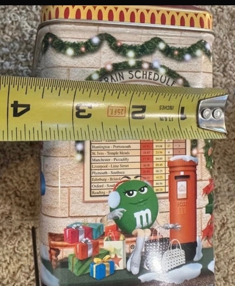 2001 M&M's Christmas Village Train Depot #13 Tin Vintage